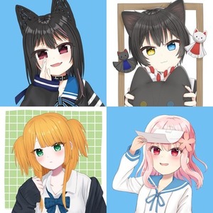 かわいい女の子の顔アイコンイラスト