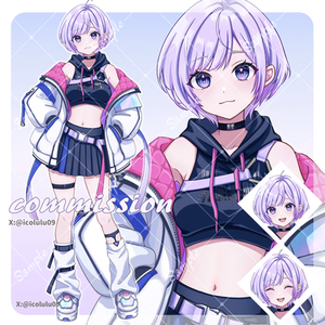 【商用利用可】フルオーダーLive2D用キャラクターデザイン＋立ち絵＋パーツ分け