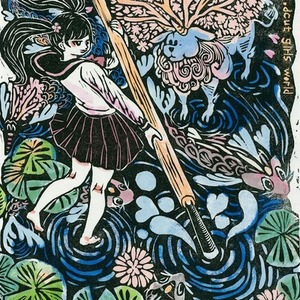 木版画一枚絵（背景あり・カラー） | SKIMA（スキマ）