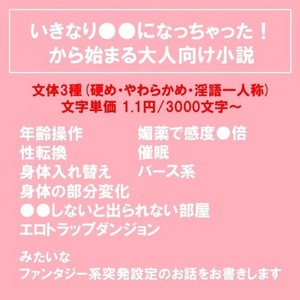 いつもとは違う特殊設定で、いきなり始まるエッチな小説を書きます