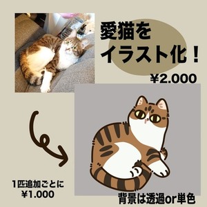 ネコちゃんをイラスト化します!