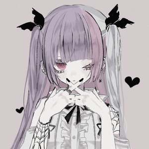 低彩度・ダークで可愛い地雷系SNSアイコン作成します