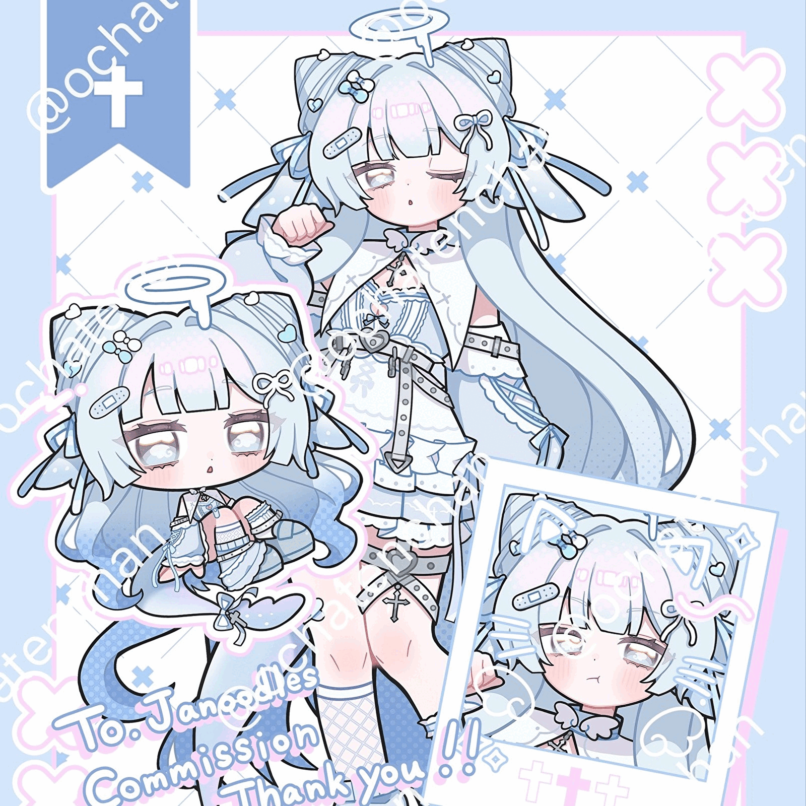 商用利用〇色んな用途に使える可愛いチェキ風イラスト/立ち絵/詰め込みイラスト