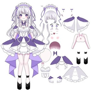 立ち絵、パーツ分けイラストの作成