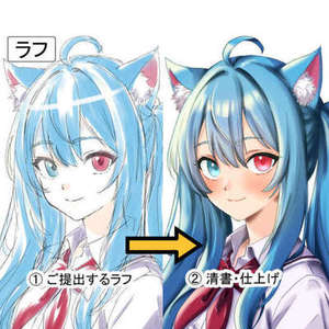 【ネコミミ専門】SNSアイコン・女の子のキャラクターイラスト制作します