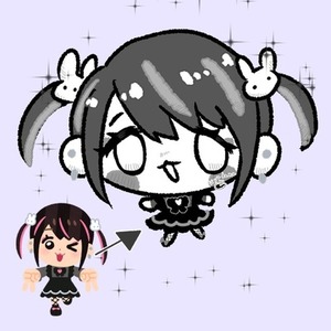 モノクロミニキャライラスト