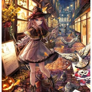 幻想的な背景つきの一枚絵を描きます！