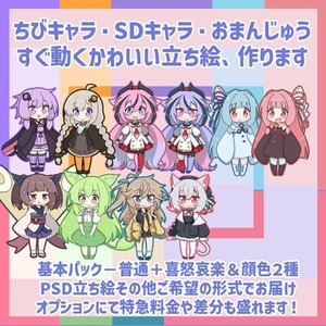 【YMM4・PSD対応】ちびキャラ立ち絵、作ります【目パチ・口パク】