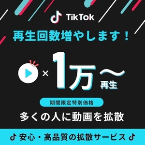 【秘密厳守】【特別価格】TikTokの再生回数を1万再生増やします