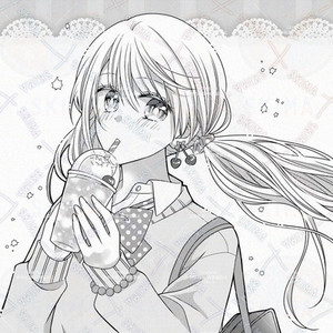 少女漫画風モノクロイラスト（アイコン、小説挿絵などに）