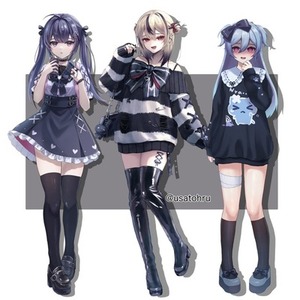 先着一名様限定　デザイン込み地雷系の女の子私服立ち絵