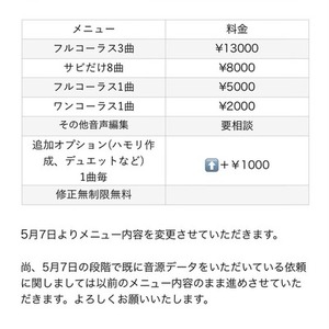 MIX・マスタリング・ピッチ補正します。