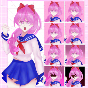 【表情差分9種衣装差分2種】セーラー服少女 立ち絵素材