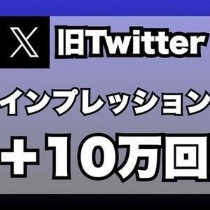 X（旧ツイッター）のインプレ10万回増加します　安心★安全｜30日保証付｜振分可