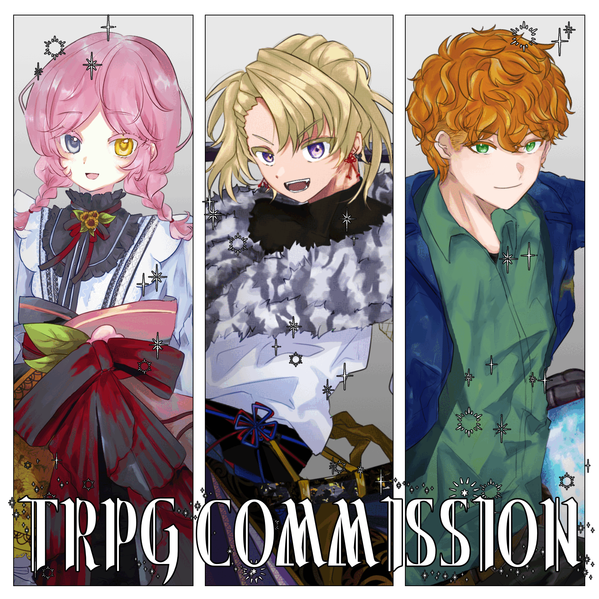 TRPG立ち絵制作『全身、ミニキャラ、表情差分』