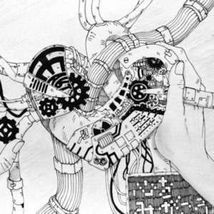 モノトーンのジャケットイラスト描きます