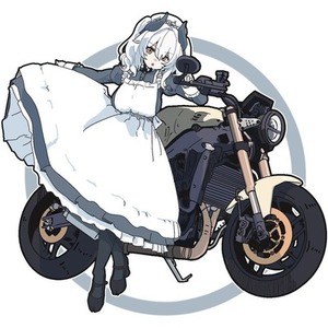バイクとキャラクターイラスト