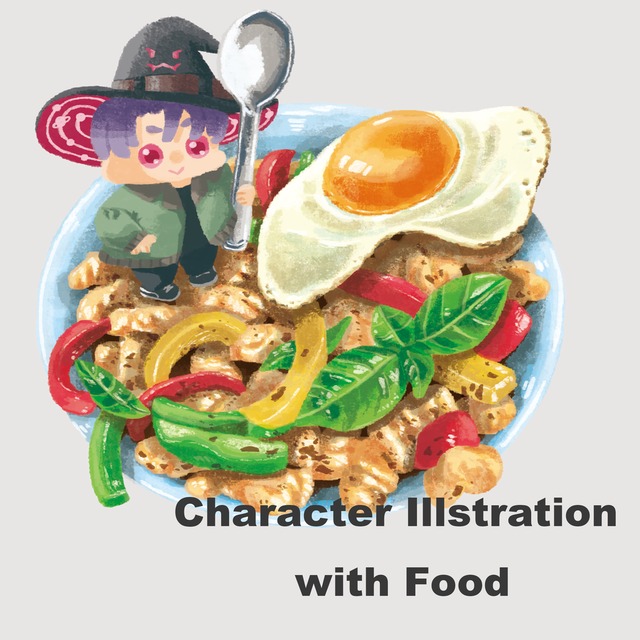 Character Illstration  with Foodの商品画像