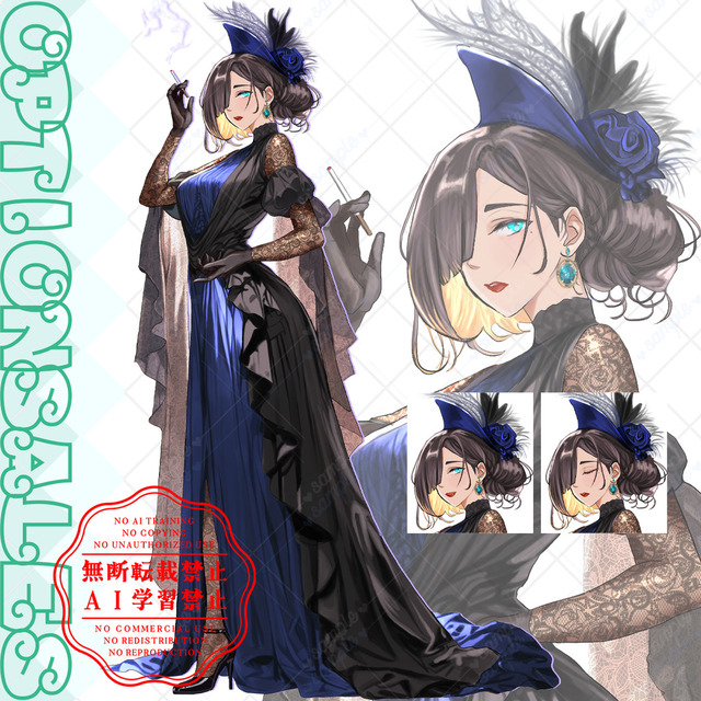 The woman in the blue dressの商品画像