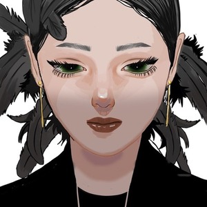 女の子一枚絵、厚塗り