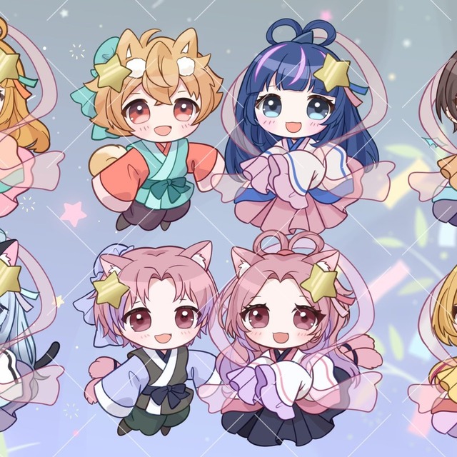 織姫と彦星【七夕まつり】SD（ミニキャラ・ちびキャラ）イラスト