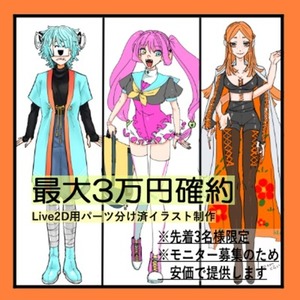 【3万円以下確約】Live2D用パーツ分けイラスト制作【練習中】