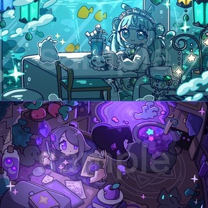 一枚絵(背景+キャラ)を制作します