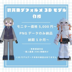 【モニター価格5000円】観賞用デフォルメ3Dモデル制作｜PNG納品