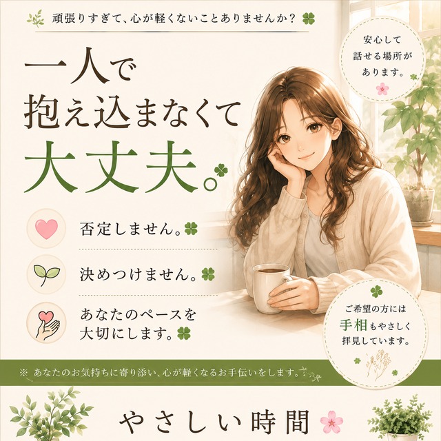 🍀誰にも言えない気持ち、安心してお話しください。