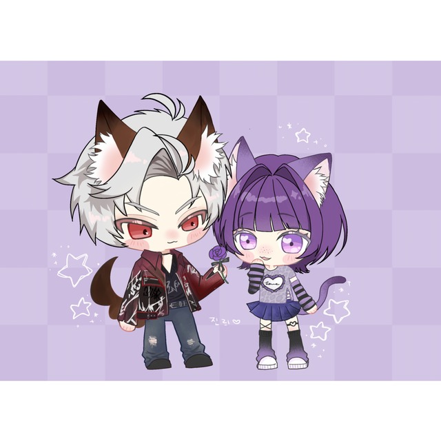 풀컬러 여주 + SD 페어 커미션の商品画像3枚目