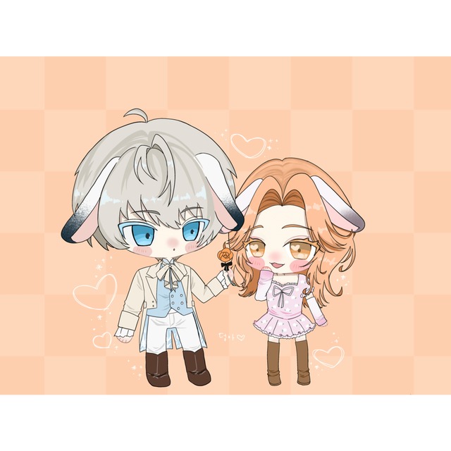 풀컬러 여주 + SD 페어 커미션の商品画像5枚目