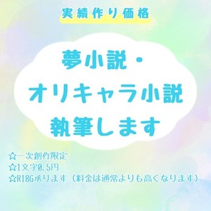 夢小説などの小説を承ります！