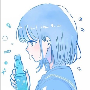 青色透明感アイコン描きます！