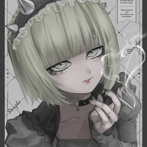 ダークでアンニュイな儚い厚塗り一枚絵を描きます