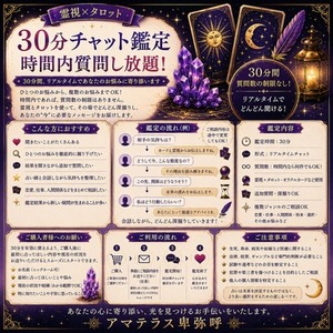30分チャット質問し放題！霊感・霊視タロットで占います！
