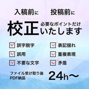 金額一律 漫画小説問わず同人原稿校正いたします 納品後の相談オプション有