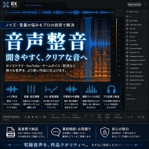 【音声編集】ノイズ除去・音量調整など、音声を聞きやすく整えます