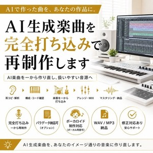 AI生成楽曲を自然な音源に仕上げます