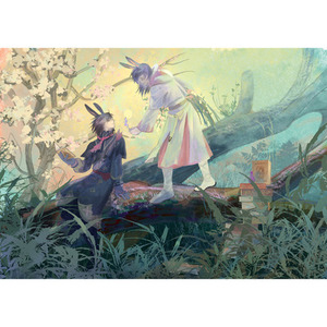 人物と背景を含む一枚絵を制作します<1人～複数人対応>