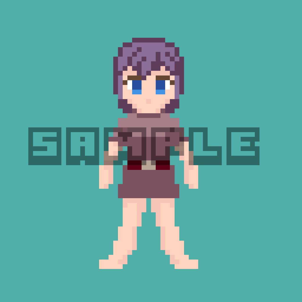 ドット絵キャラの立ち絵を作成します