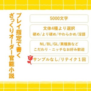 ざっくり指定でオリキャラ官能小説お書きします