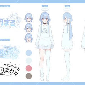 【実績価格】立ち絵制作　キャラデザ・三面図対応