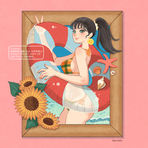 ポップでレトロな雰囲気な人物のイラストを描きます