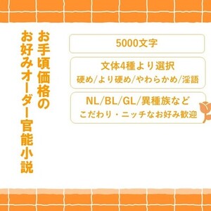 【納期長め/プロットがある方】お手頃価格で、オリキャラ官能小説お書きします