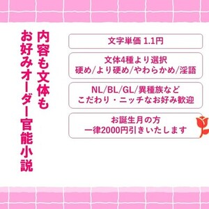 オリキャラ官能小説お書きします【3000文字〜】